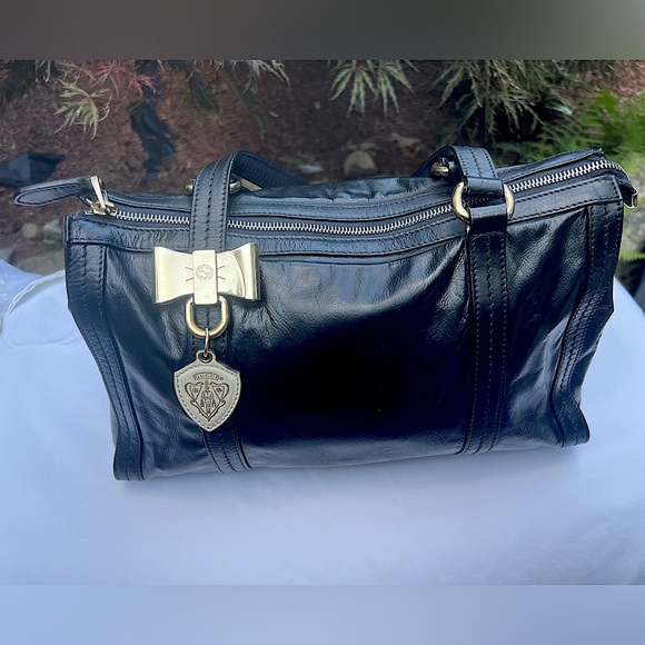 Gucci Duchessa Boston Bag Black and Gold (authentic) Repainted - Picture 2 of 10